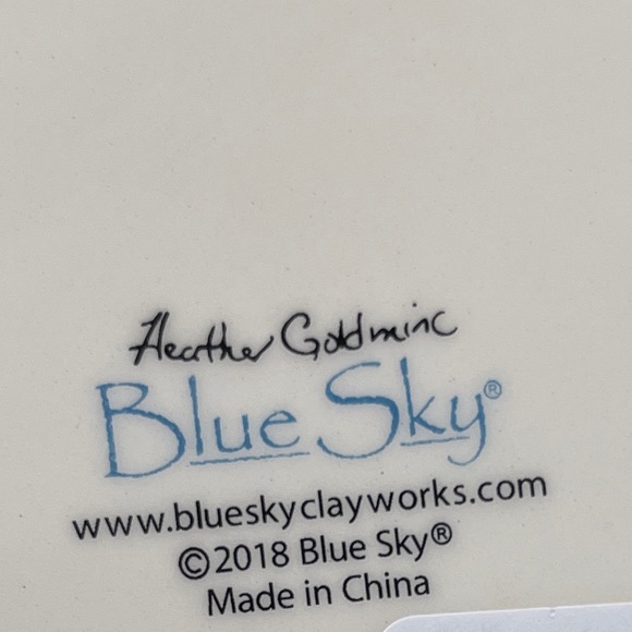 Blue Sky Clayworks Easter Bunny Smelling Pink & Blue Flower Ceramic NWT - Picture 8 of 8